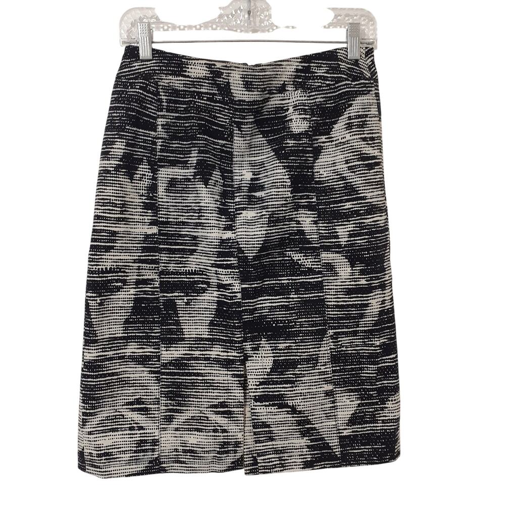 Juliana Collection Women’s Black White Size 6 Pencil Skirt Slit